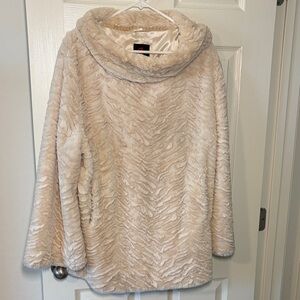 Adrienne Landau Cream Cowl Neck Sweater